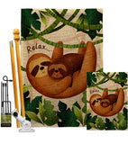 Relaxing Sloths - Wildlife Nature Vertical Impressions Decorative Flags HG190014 Made In USA