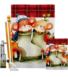 Mousy Winter - Wildlife Nature Vertical Impressions Decorative Flags HG192672 Made In USA