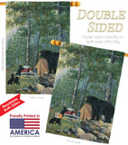 Bears Campsite - Wildlife Nature Vertical Impressions Decorative Flags HG110044 Made In USA