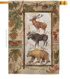 Woodland Adventures - Wildlife Nature Vertical Impressions Decorative Flags HG110109 Made In USA