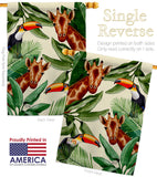 Giraffe & Toucan - Wildlife Nature Vertical Impressions Decorative Flags HG137579 Made In USA