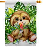 Baby Sloth - Wildlife Nature Vertical Impressions Decorative Flags HG137599 Made In USA