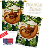 Relaxing Sloths - Wildlife Nature Vertical Impressions Decorative Flags HG190014 Made In USA