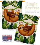 Relaxing Sloths - Wildlife Nature Vertical Impressions Decorative Flags HG190014 Made In USA