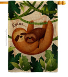 Relaxing Sloths - Wildlife Nature Vertical Impressions Decorative Flags HG190014 Made In USA