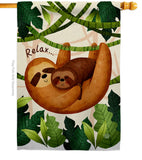 Relaxing Sloths - Wildlife Nature Vertical Impressions Decorative Flags HG190014 Made In USA