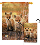 Foxes - Wildlife Nature Vertical Impressions Decorative Flags HG110086 Made In USA