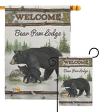 Bear Paw Lodge - Wildlife Nature Vertical Impressions Decorative Flags HG110103 Made In USA