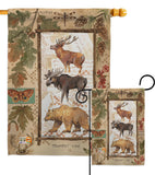 Woodland Adventures - Wildlife Nature Vertical Impressions Decorative Flags HG110109 Made In USA