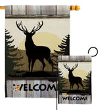 Welcome Deer - Wildlife Nature Vertical Impressions Decorative Flags HG110110 Made In USA