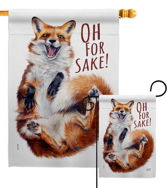 Fox Sake - Wildlife Nature Vertical Impressions Decorative Flags HG137561 Made In USA