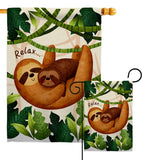 Relaxing Sloths - Wildlife Nature Vertical Impressions Decorative Flags HG190014 Made In USA