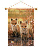 Foxes - Wildlife Nature Vertical Impressions Decorative Flags HG110086 Made In USA