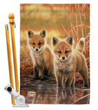 Foxes - Wildlife Nature Vertical Impressions Decorative Flags HG110086 Made In USA