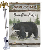 Bear Paw Lodge - Wildlife Nature Vertical Impressions Decorative Flags HG110103 Made In USA