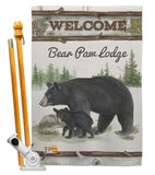 Bear Paw Lodge - Wildlife Nature Vertical Impressions Decorative Flags HG110103 Made In USA