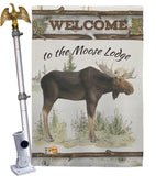 The Moose Lodge - Wildlife Nature Vertical Impressions Decorative Flags HG110104 Made In USA