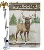 Welcome Deer - Wildlife Nature Vertical Impressions Decorative Flags HG110105 Made In USA