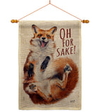 Fox Sake - Wildlife Nature Vertical Impressions Decorative Flags HG137561 Made In USA