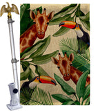 Giraffe & Toucan - Wildlife Nature Vertical Impressions Decorative Flags HG137579 Made In USA