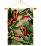 Giraffe & Toucan - Wildlife Nature Vertical Impressions Decorative Flags HG137579 Made In USA