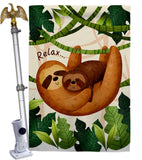 Relaxing Sloths - Wildlife Nature Vertical Impressions Decorative Flags HG190014 Made In USA