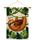 Relaxing Sloths - Wildlife Nature Vertical Impressions Decorative Flags HG190014 Made In USA