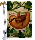 Relaxing Sloths - Wildlife Nature Vertical Impressions Decorative Flags HG190014 Made In USA