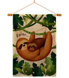 Relaxing Sloths - Wildlife Nature Vertical Impressions Decorative Flags HG190014 Made In USA