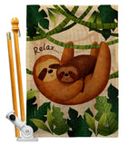 Relaxing Sloths - Wildlife Nature Vertical Impressions Decorative Flags HG190014 Made In USA