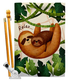 Relaxing Sloths - Wildlife Nature Vertical Impressions Decorative Flags HG190014 Made In USA