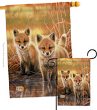 Foxes - Wildlife Nature Vertical Impressions Decorative Flags HG110086 Made In USA