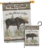 The Moose Lodge - Wildlife Nature Vertical Impressions Decorative Flags HG110104 Made In USA