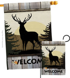 Welcome Deer - Wildlife Nature Vertical Impressions Decorative Flags HG110110 Made In USA