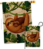 Relaxing Sloths - Wildlife Nature Vertical Impressions Decorative Flags HG190014 Made In USA