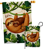 Relaxing Sloths - Wildlife Nature Vertical Impressions Decorative Flags HG190014 Made In USA