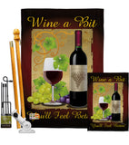 Wine a Bit - Wine Happy Hour & Drinks Vertical Impressions Decorative Flags HG117021 Made In USA