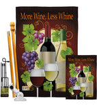 More Wine, Less Whine - Wine Happy Hour & Drinks Vertical Impressions Decorative Flags HG117022 Made In USA