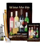 Wine Me Up, Turn Me Loose - Wine Happy Hour & Drinks Vertical Impressions Decorative Flags HG117030 Made In USA