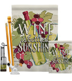 Wine is Sunshine - Wine Happy Hour & Drinks Vertical Impressions Decorative Flags HG117047 Made In USA