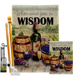 Wine in Wisdom - Wine Happy Hour & Drinks Vertical Impressions Decorative Flags HG117064 Made In USA