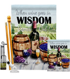 Wine in Wisdom - Wine Happy Hour & Drinks Vertical Impressions Decorative Flags HG117064 Made In USA