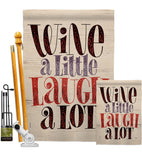 Wine Laugh - Wine Happy Hour & Drinks Vertical Impressions Decorative Flags HG117083 Made In USA