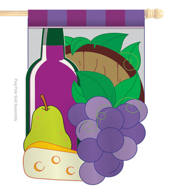 Wine - Wine Happy Hour & Drinks Vertical Applique Decorative Flags HG117014