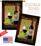 Wine a Bit - Wine Happy Hour & Drinks Vertical Impressions Decorative Flags HG117021 Made In USA