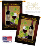 Wine a Bit - Wine Happy Hour & Drinks Vertical Impressions Decorative Flags HG117021 Made In USA