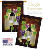 More Wine, Less Whine - Wine Happy Hour & Drinks Vertical Impressions Decorative Flags HG117022 Made In USA