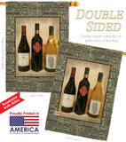 3 Wine Bottles - Wine Happy Hour & Drinks Vertical Impressions Decorative Flags HG117043 Made In USA