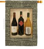 3 Wine Bottles - Wine Happy Hour & Drinks Vertical Impressions Decorative Flags HG117043 Made In USA