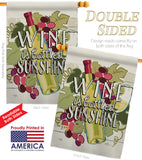 Wine is Sunshine - Wine Happy Hour & Drinks Vertical Impressions Decorative Flags HG117047 Made In USA